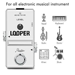 Rowin Looper Guitar Pédales à effet boucle électrique avec port de carte mémoire, boucles illimitées 10 minutes d… - Les Beatles, Paul McCartney, John Lennon, RIngo Starr, George Harrison Rowin Looper Guitar Pédales à effet boucle électrique avec port de carte mémoire, boucles illimitées 10 minutes d… – Image 5