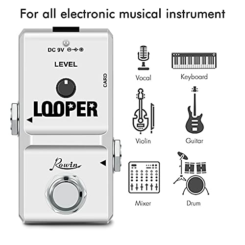 Rowin Looper Guitar Pédales à effet boucle électrique avec port de carte mémoire, boucles illimitées 10 minutes d… - Les Beatles, Paul McCartney, John Lennon, RIngo Starr, George Harrison Rowin Looper Guitar Pédales à effet boucle électrique avec port de carte mémoire, boucles illimitées 10 minutes d… – Image 6