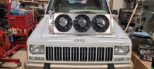 Radbuild 3 Row Radiator For 1984-2001 Jeep Cherokee Aluminum Radiator For 1986-1992 Jeep Comanche Radiador For 1984-1990 Jeep Wagoneer Radiators Shroud 3X9" Fans Thermostat Relay Kit 85 86 87 88 89 90 #TOP1