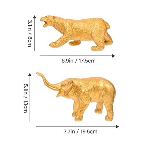 Toyvian 2 peças de animais de plástico reutilizáveis animais pequenos animais de ouro artesanato ani