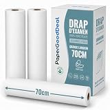 12 Rouleaux grande largeur 70x35cm draps d'examen de qualité professionnelle 100% pure ouate pour table medical massage ésthétique ostéopathe esthéticienne thérapie gynécologie pédiatrie médical