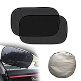 ⛅UNIVERSELLE DIMENSION: 2 Stück * Auto Sonnenschutz (50 x 30 cm), die sich an alle Arten von Fenster von Fahrzeugen anpassen und sich selbst, Kinder und Haustiere vor Sonnenbrand und Schäden durch UV-Strahlen / Sonnenlicht / Hitze schützen. Wenn Sie den Sonnenschutz Auto in einem Mietwagen im Urlaub, Bus oder Zug verwenden möchten, können Sie die ganz einfach verwenden oder zusammenfalten in unserer handlichen Tragetasche verstauen.
