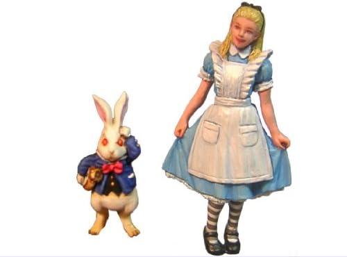 Aurora Model 54mm Figures Alice in Wonderland Alice & Rabbit Metal kit MC-002