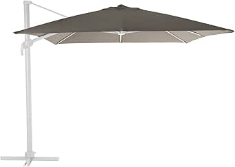 Ombrellone da giardino 3x3 con telo in poliestere Taupe palo Nero antivento mod. Nettuno | Leroy Merlin