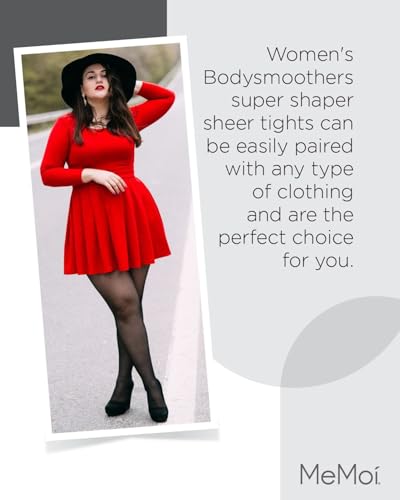MeMoi Bodysmoothers Sheer Tights, Control Top Tights for Women, Breathable and Comfortable Shapewear - Sizes Small to Q2 5