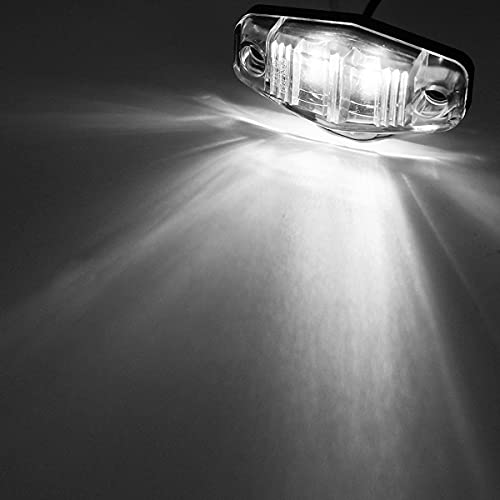 Partsam 4Pcs 2.5 Inch White Led Side Marker Lights, Truck Running Board Ligths, 2 Diode Sealed 2.5" Mini Clearance Lights For Utility Cargo Trailer Rv Camper Motorhome, Clear Lens, 12V #TOP3