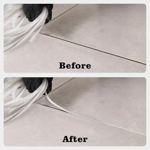 Image of U0U Backer Rod 1 /4 Inch,Triangle EPDM Rubber Backer Rod,White Concrete Crack Filler Caulk Saver for Driveway and Wall Cracks