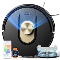Vexilar Robot Aspirapolvere Lavapavimenti con Mappatura 8000Pa, 2.5 Ore, Silenzioso W9 Aspirapolvere Robot Lavapavimenti Potente Laser per Pavimenti/Tappeti/Peli,Controllo Vocale/APP/Telecomando