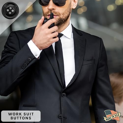 ButtonShop Work Suit Buttons 16pc Set for Jacket and Pants, Style 20/21, American Military Spec Industrial Strength Melamine, 4pcs x 19mm/30L/0.75 inch, 12pcs x 15mm/24L/0.60 inch, Black by Buttonshop - Image 9