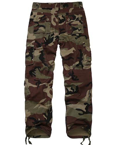 Men's Cotton Cargo Tactical Pants for Casual Work Travel Wild Streetwear with 9 Pockets Relaxed Fit No Belt2