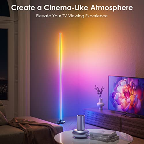 Bedee Led Corner Floor Lamp: 65" Rgb Color Changing Floor Lamp With Music Sync, Modern Standing Mood Light With Remote & App Control, Creative Diy Mode & Timing For Living Room Gaming Room Bedroom #TOP7