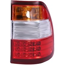 Right Rear Outer Tail Light Rear Lamp Brake, Black Housing Red Lens Brake Lamp, LED Tail Lights for Toyota Land Cruiser 1998-2007 Bulbs Included