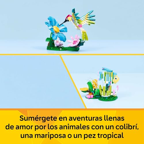 Miniatura 3 de Lego Creator 3en1 Fauna Salvaje: Colibrí De Colores - Pájaro De Juguete Transformable En Mariposa O Figura De Pez - Decoración Del Dormitorio - Regalo Para Niñas Y Niños De 8 Años - 31384