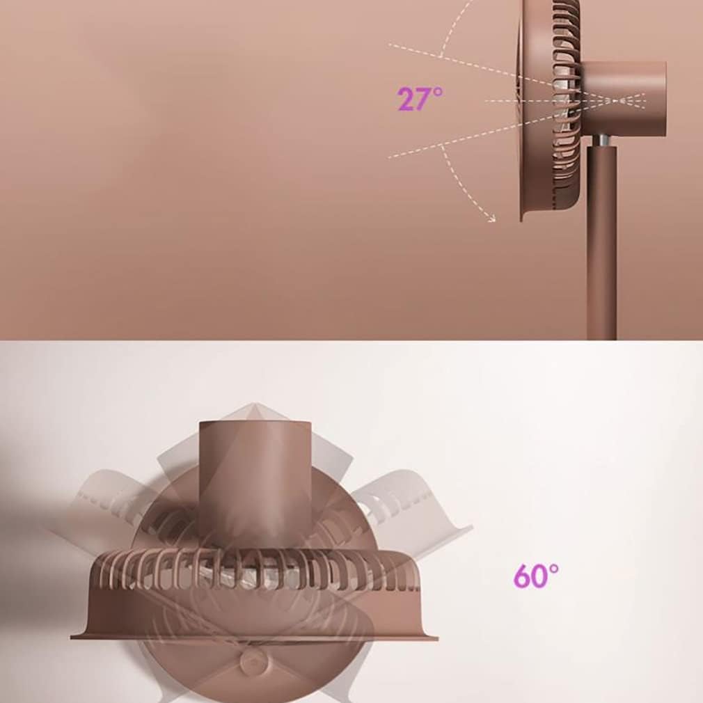 Small Desk Fan Rechargeable Personal 3 Speeds Small Fan Portable USB for Office Table Bedroom Kitchen (Color : Yellow) (Brown)