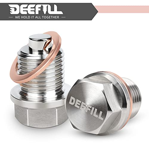 Deefill M16 X 1.5 Magnetic Oil Drain Plug, Stainless Steel Sump Drain Nut Bolt With Copper Crush Washer Compatible With Subaru, Mini For Father's Day Gift #TOP6