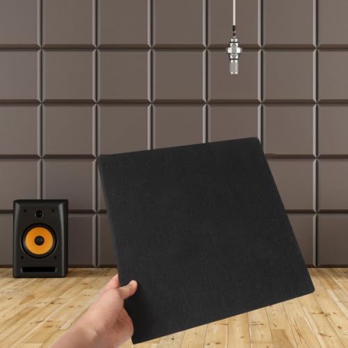 Abaodam 12pcs Paneles Acústicos Autoadhesivos Almohadillas para Aislamiento Sonoro para Habitaciones y Oficinas Pequeñas y Medianas, Poliéster Negro miniatura 6