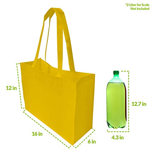 Kids Gift Bags - 12 Pack Reusable Shopping Bags With Handles, Large Multi Color Fabric Cloth Bags For Shopping, Gifts, Groceries, Merchandise, Events, Parties, Take-Out, Retail Stores, Bulk - 16X6X12 #TOP4