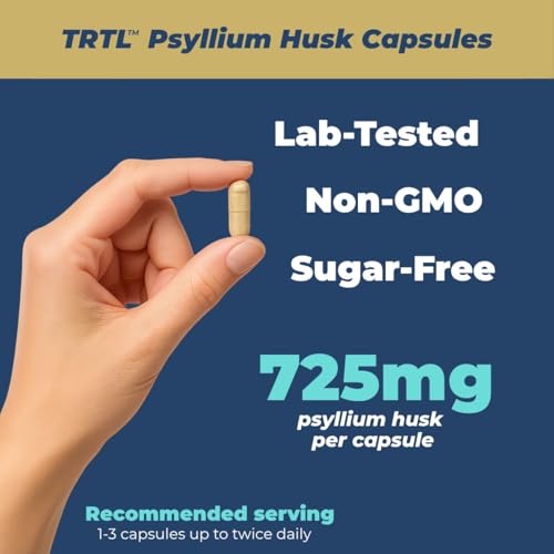 TRTL Psyllium Husk Capsules – 240ct | Fiber Supplement for Gut Health Support & Digestive Regularity | Packaged & Tested in USA, Non-GMO | 2.2g Fiber per Serving - Image 6