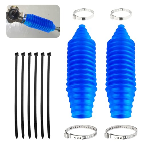 Tie Rod Boot Kit with Pinion Bellow Cable Ties and Clamps Waterproof & Dustproof Rack and Pinion Boot for Steering System Protection Silicone Inner Tie Rod Boot Car Accessories (Blue)