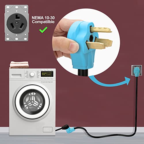 Circlecord Ul Listed 3 Prong 50 Feet Dryer/Ev Extension Cord, 30 Amp Nema 10-30P To 10-30R, Use For Electric Clothes Dryer Power Extension And Level 2 Ev Charging, 125V/250V Stw 10 Gauge #TOP3