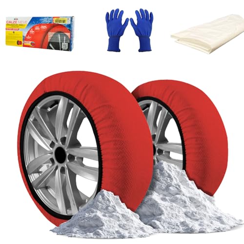 ENERFERO Cadenas de Nieve Para Coche,Cadenas Coche 2Pcs,Cert. EN16662-1,Montaje rápido, Alternativa a las cadenas metálicas Maxima distancia hasta 120 Kilometro (XL)