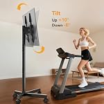 Hemudu Mobile TV Stand for 23-60 Inch LCD LED Flat/Curved Screen TVs, TV Cart Holds up to 77Lbs, Rolling TV Stand with Tilt and Height Adjustable, Pole TV Floor Stand with Wheels Max VESA 400x400mm