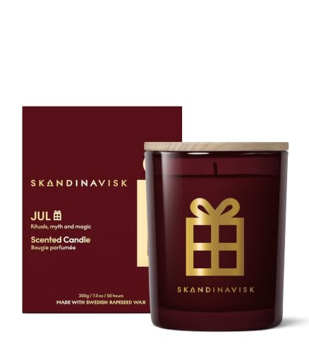 Image of SKANDINAVISK Scented Candle, JUL(Christmas), 200g, Gold Symbol Edition | Gold Symbol design with our favourite Scandinavian winter scents. Swedish rapeseed wax. Up to 50 hours.
