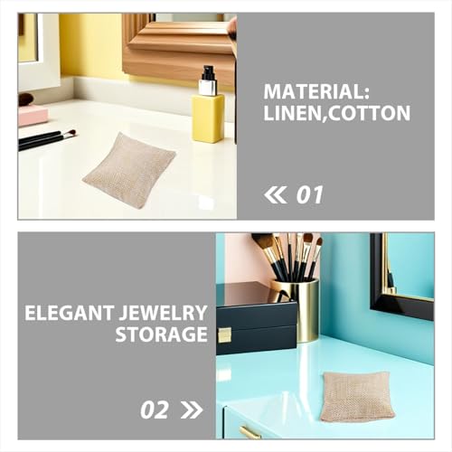 Coussins en lin jaune pour protéger montres et bracelets compacts - 4