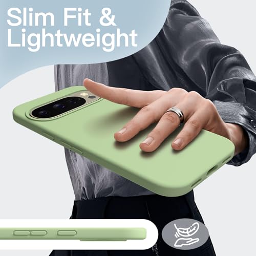 Image of JETech Liquid Silicone Cover Case for Google Pixel 10 /10 Pro 2025, Silky Soft Touch Full-Body Protection, Anti-Scratch Shockproof Phone Cover with Microfiber Lining (Jade)