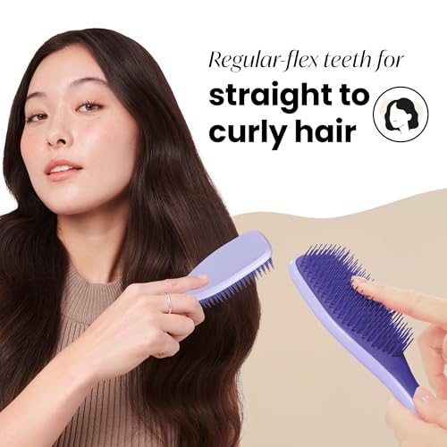 Tangle Teezer Ultimate Detangler Brush for Wet & Dry Hair, Eliminates Knots & Reduces Breakage for All Hair Types, Amazon Exclusive Lilac Purple - Thumbnail 3