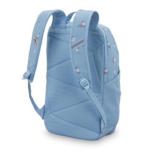 Image of High Sierra Swoop SG Backpack, Travel or Work Laptop Bookbag with Drop Protection Pocket, and Tablet Sleeve, One Size, Floral /Blue