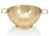Gold Strainer for Kitchen, 3QT, Stainless Steel...