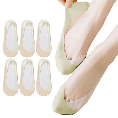 Vihir 6 Paia Calzini Invisibili Donna, Morbidi Traspiranti Calzini Fantasmini Donna, Calzini Corti Invisible Con Gel Antiscivolo In Seta Di Ghiaccio, 35-39