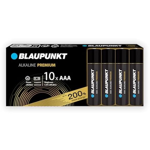 BLAUPUNKT AAA, baterie alkaliczne PREMIUM, 10 sztuk, idealne do kontrolerów gier video i zabawek, LR03BPR/10CB