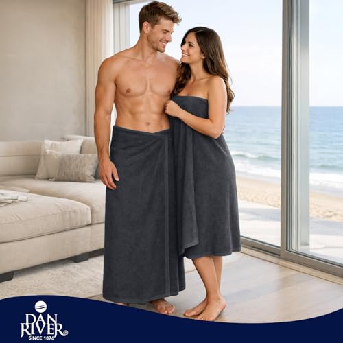 DAN RIVER Pack of 1 Jumbo Bath Sheet 40x80 Inches, Extra Large Bath Towels Oversized, Absorbent Cotton Towels for Bathroom - Dark Gray by DAN RIVER - Image 5