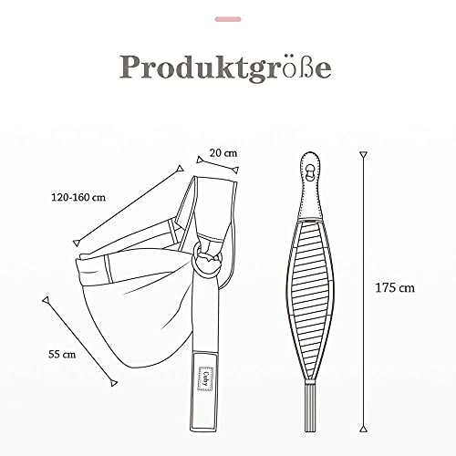 CUBY- Einstellbar Babytragetüch - 100% Bio Baumwolle - für Neugeborene Kleinkinder bis 15 KG - Ergonomische Babytragen (Klassisches Grau) - Image 6