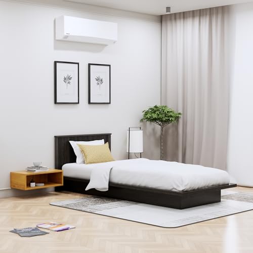 Image of Bniture Modern Low Height Single Size Bed Without Storage | Engineered Wood Platform Bed Designer Headboard | Bed King Size Wooden Cot Double Bed for Bedroom 3 Year Warranty (Flower Wenge)
