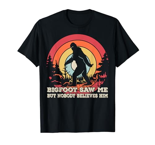 Bigfoot Saw Me But Nadie Believes Him Tee Sasquatch Vintage Camiseta