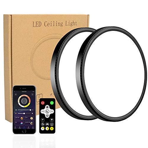 Dimmable LED Flush Mount Ceiling Light,12inch 28W High Bright 3100lm,Smart app Control,Super Slim Ceiling Light,Color Adjustable Ceiling Light for Bedroom,Living Room, Dining Room(Black, Two Pack) Dimmable LED Flush Mount Ceiling Light,12inch 28W High Bright 3100lm,Smart app Control,Super Slim Ceiling Light,Color Adjustable Ceiling Light for Bedroom,Living Room, Dining Room(Black, Two Pack)