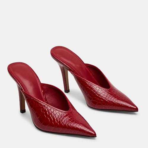Kitten Heels Mules for Women, Pointed Toe Stilettos Heeled Mules Vintage Classic Slip On Pumps Shoes Wedding Dress Daily Pumps Heels2