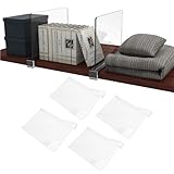 Yosoo Health Gear Acryl-Regalteiler, 6 Stück, 30 X 23,7 X 3 cm, Transparenter Schrank-Organizer für Holzregale, Verstellbarer Geldbörsen- und Kleidungstrenner (Flache Trennwand Transparent)