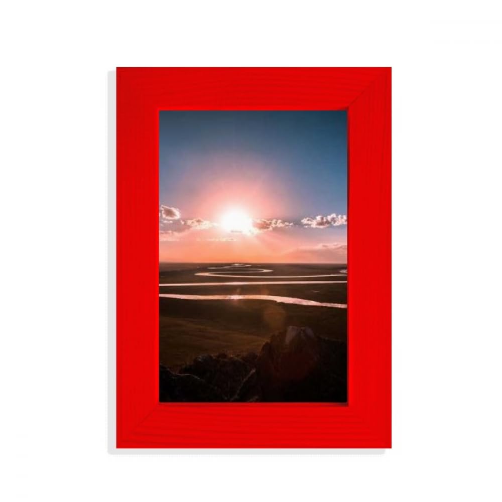 Cadre photo rouge ciel orageux Art déco design pour chambre feutrée