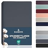 BARBONS Spannbettlaken 180x200cm - 100% Baumwolle Spannbetttuch Oeko-TEX Zertifiziert Bettlaken...