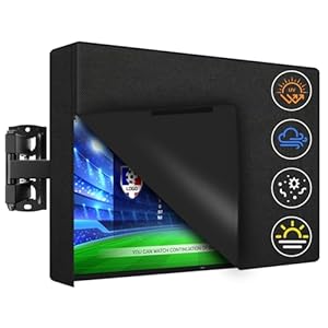 Outdoor TV-hoes, Outdoor TV Cover voor 52-55 Inch Televisies, 600D Oxford-Stof met PU-Coating, Waterdicht, Stofdicht, Weerbestendig, Anti-UV, Geschikt voor Beugels, Zakje voor Afstandsbediening