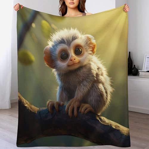 Couverture polaire singe plaid chaud pour soirées cocooning canapé