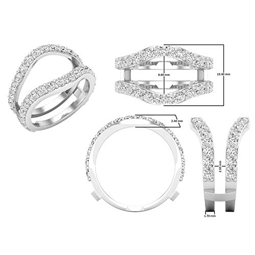 Dazzlingrock Collection 1.75 Cttw Round Lab Grown Diamond Womens Wedding Enhancer Guard Double Ring, Available in Metal 10K/14K/18K Solid Gold & 925 Sterling Silver4