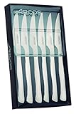 Arcos Serie Cuchillos de Mesa - Juego 6 uds Cuchillo Chuletero, Hoja Filo de Acero Inoxidable de 110 mm, Cuchillo Monoblock Acero Inoxidable, Color Plata