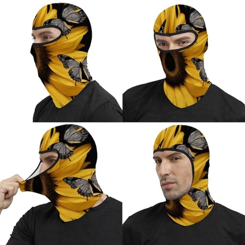 Pasamontaña térmico para hombre y mujer con estampado de mariposa y girasol, máscara facial para esquí, motocicleta y clima frío miniatura 5