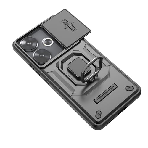 Image of CamShield Pro Case with Slide Camera Protection and 360 Protection Ring Stand Bumper Back Case Cover for Mi Redmi Turbo 3 5G (Black)