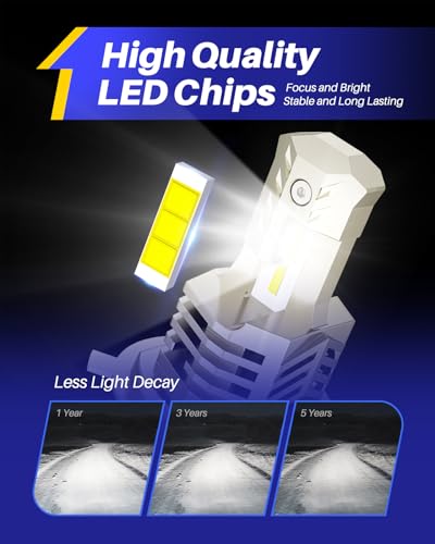 Image of AUTOONE H4 /9003 /HB2 LED Bulbs Super Bright, 6000K White H4 Halogen Raplacement Fog Lights, Canbus Ready Direct Fit, Pack of 2
